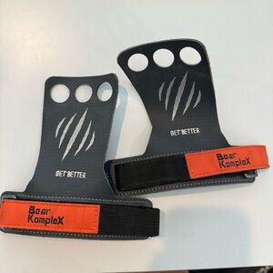 Bear Komplex Carbon Fiber CrossFit Gymnastics Grips - Orange Strap